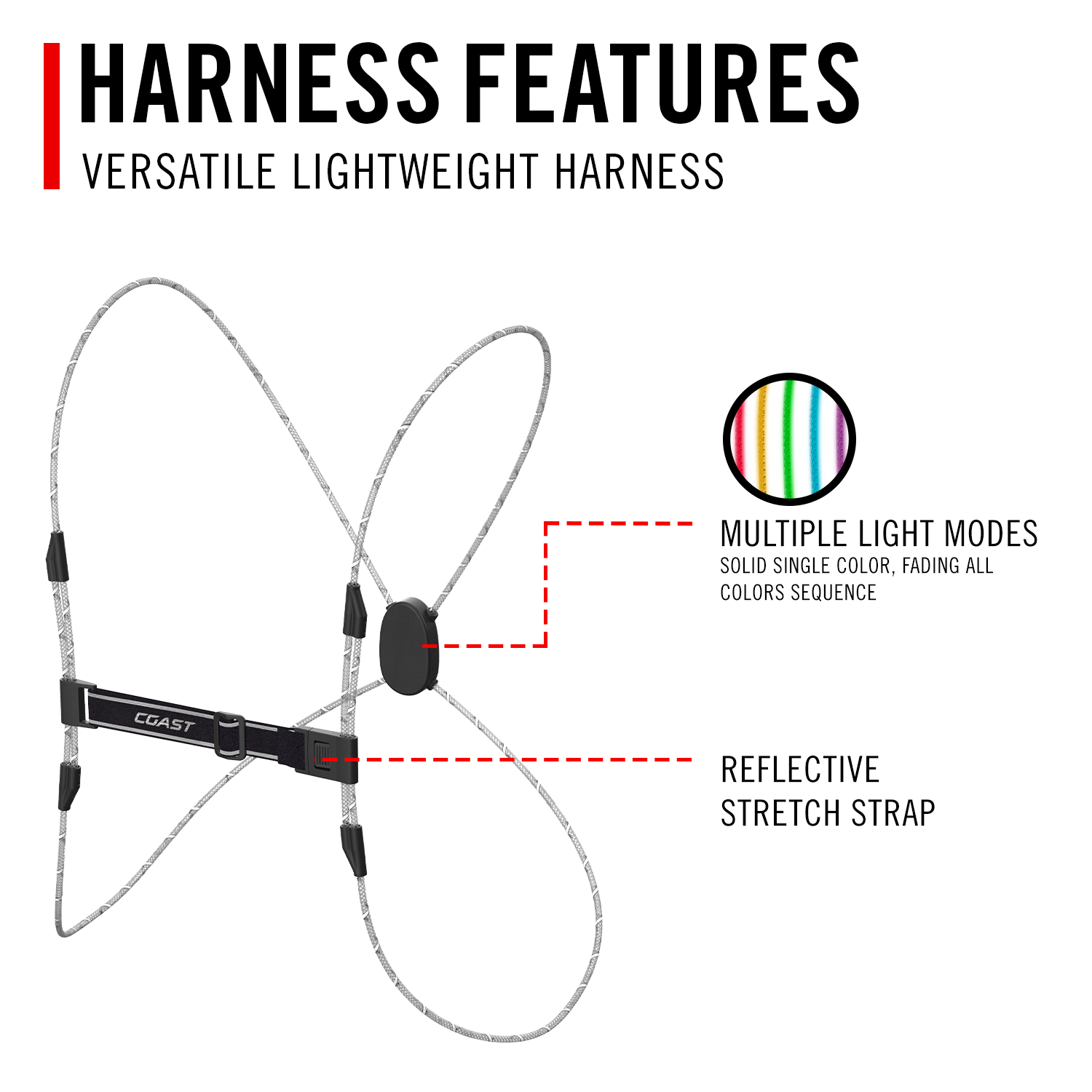 LED Reflective Vest Rechargeable Double-Side LED Strips Elastic