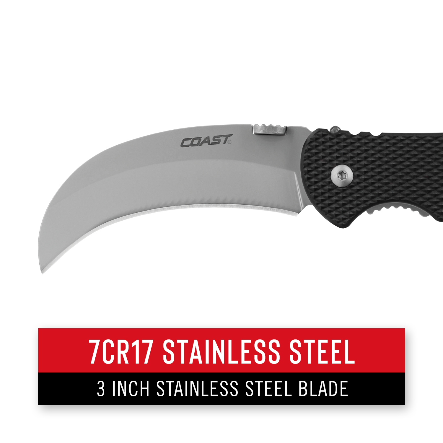COAST DX300 Double Lock Stainless Steel Folding Knife with Hooked Blade –  COAST Products