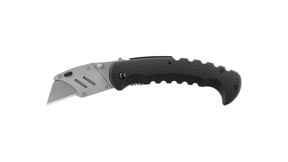 COAST DX211 Stainless Steel Blade Folding Utility Knife with Nylon Handle, side photo