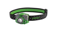 COAST Green FL75 435 Lumen Dual Color LED Headlamp with Reflective Safety Strap, front photo