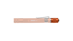 COAST HP3R 245 Lumen 5.8 Inch Rechargeable LED Flashlight Orange Pocket Clip, side photo