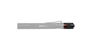 COAST HP3R 245 Lumen 5.8 Inch Rechargeable LED Flashlight Black Pocket Clip, side photo