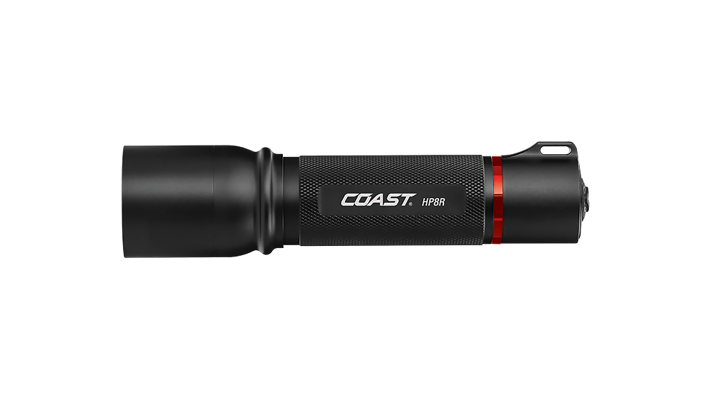 COAST HP8R 760 Lumen 6.125 Inch Rechargeable LED Flashlight, side photo