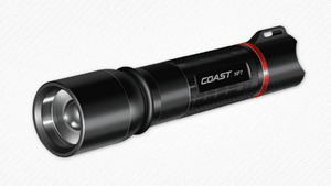 An animation highlighting and deconstructing the design of aluminum and stainless steel flashlights, highlights include the battery cartridge and the weather resistant build.