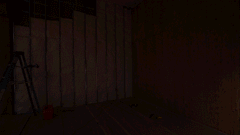 An animation highlighting the COAST Bulls-Eye Spot Beam shining in a warehouse.