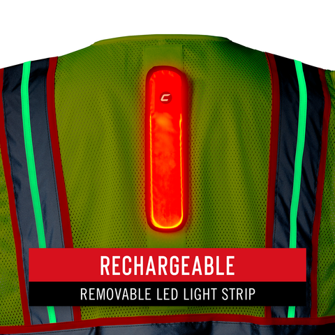Led reflective vest usb rechargeable led light up vest high