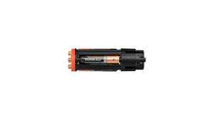 COAST Alkaline Battery Cartridge with four AAA alkaline batteries inside of it, side photo.