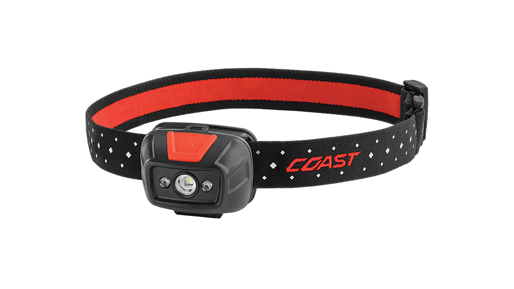 COAST FL19 330 Lumen Dual Color LED Headlamp with Reflective Safety Strap, front photo