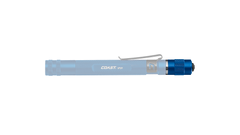 COAST HP3R 245 Lumen 5.8 Inch Rechargeable LED Flashlight Blue Pocket Clip, side photo