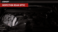 An animation highlighting the COAST Inspection Beam shining on car engine.