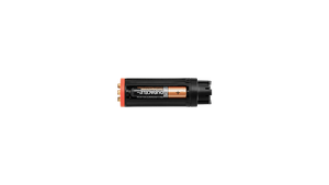 A side photo of a black PX1R/TX1R Alkaline Battery Cartridge with three alkaline batteries in it.